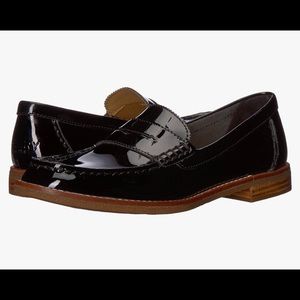 Sperry Women's Seaport Penny Loafer, Black Patent, Size 7